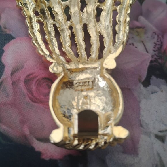 ❤️MIMI DI N 1992 VHTF 10K Gold Plated Tassel 2 Piece Belt Buckle 5 X 2